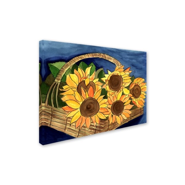 Cheryl Bartley 'Sunflower Basket' Canvas Art,18x24